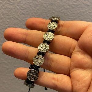 Black and Silver Coin Bracelet